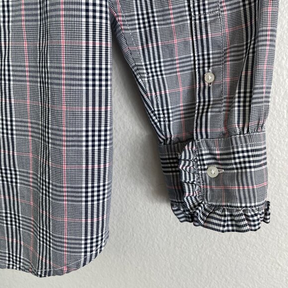 Lauren Ralph Lauren Womens Plus 1X Plaid Button Up Shirt Ruffle Collar Blouse - Picture 12 of 12